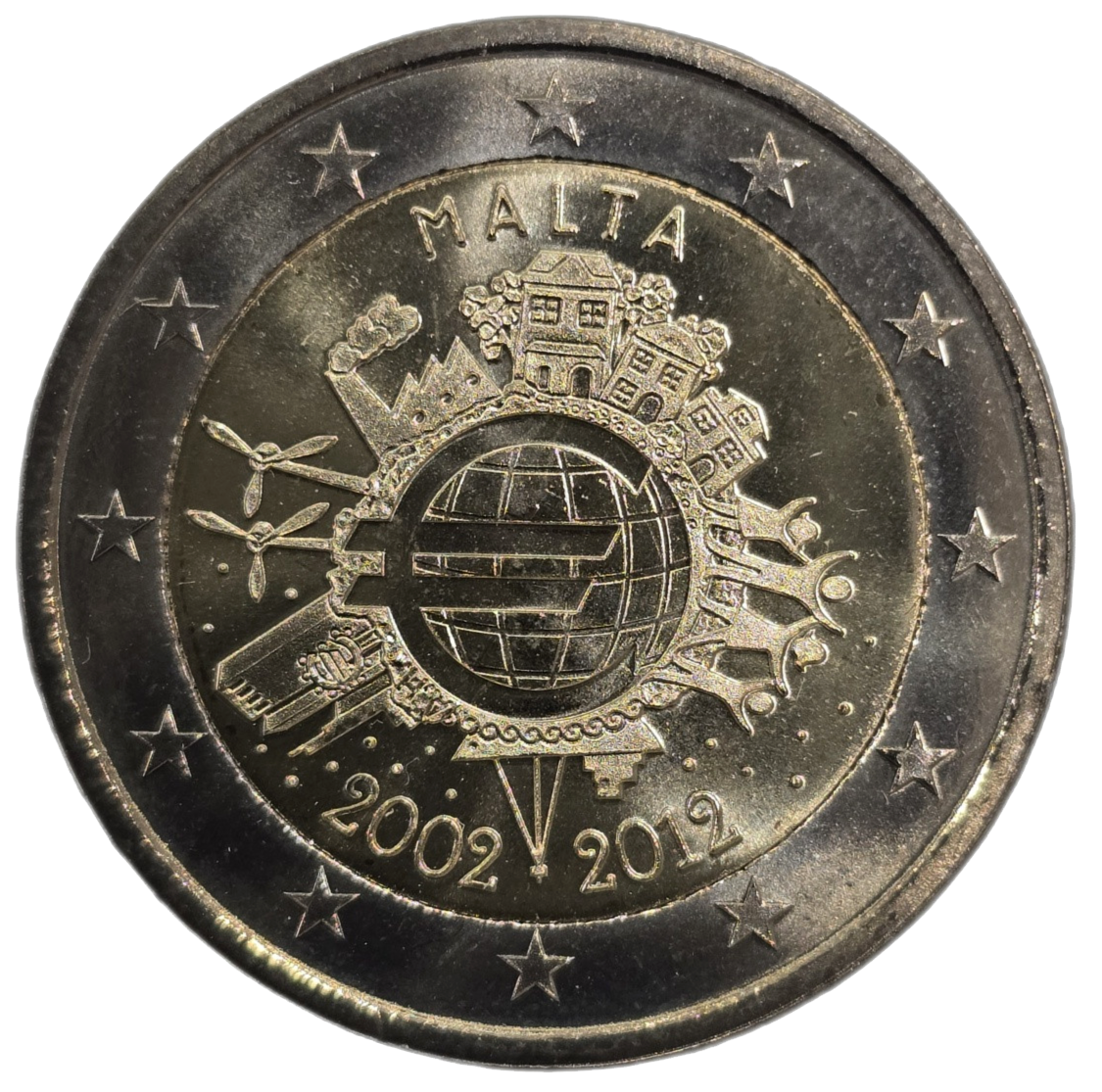 2 euros conmemorativa Diez años del Euro